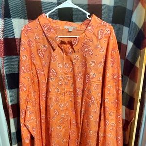 Peach button up shirt
